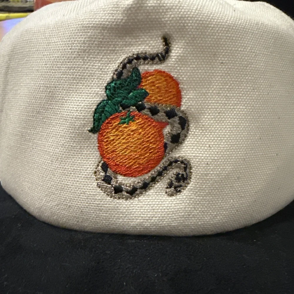 Lafavre Orange Blossom Snake Embroidered Snap back Hat
